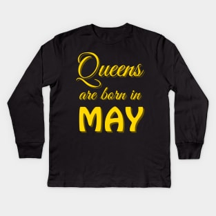 queens are born in may Kids Long Sleeve T-Shirt